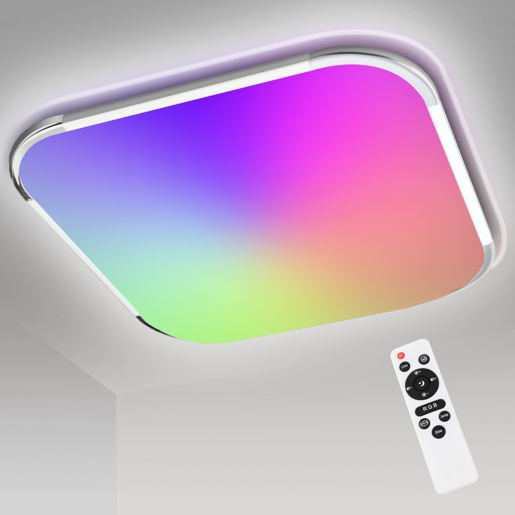 RGB LED Deckenleuchte Dimmbar 24W Deckenlampe LED Farbwechsel mit Fernbedienung 