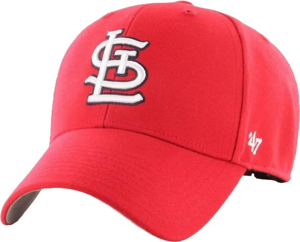 Casquette rouge ajustable MLB BS3685 en coton premium avec visière courbe