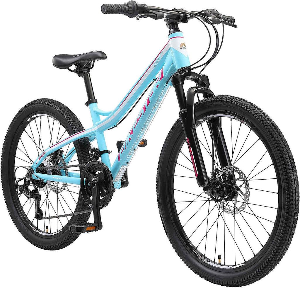 Bikestar Jugendfahrrad Mountainbike 24 Zoll Weiß & Türkis Produktbild 