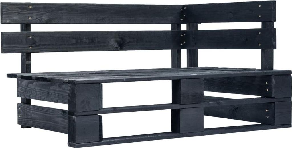 vidaXL 6-tlg. Paletten-Lounge-Set Schwarz Imprägniertes Kiefernholz