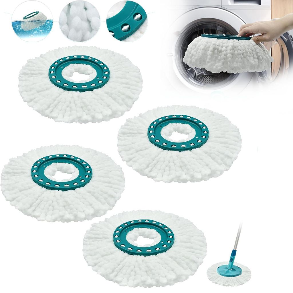 4 Stück Mikrofaser Ersatzkopf für alle Leifheit Clean Twist Produktbild 