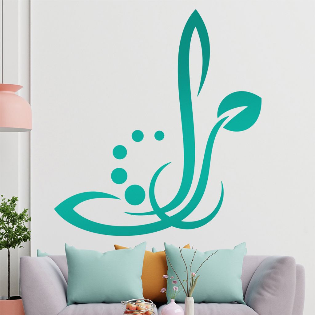 Blätter - Linien Punkte Wandtattoo in 6 Größen - Wandaufkleber Wall Sticker - Dekoration, Küche, Wohnzimmer, Schlafzimmer, Badezimmer