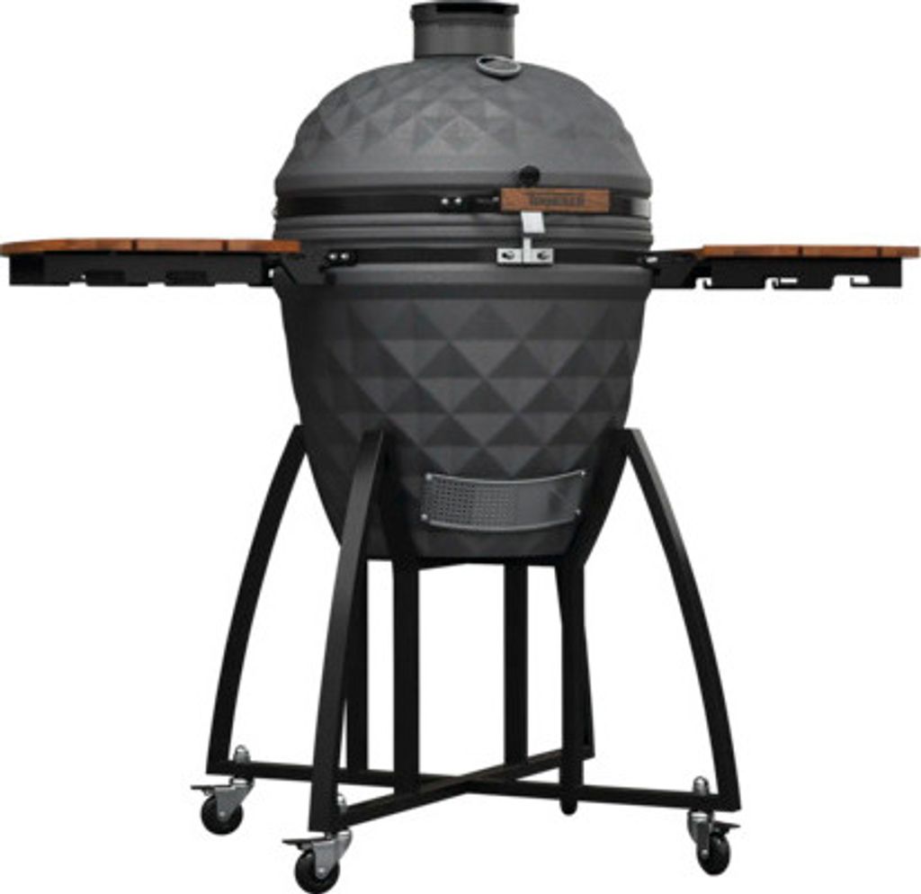 Keramikgrill TENNEKER Comet TC-4 mit Easy-Lift-Scharnier und stabilen Bambus-Seitentische