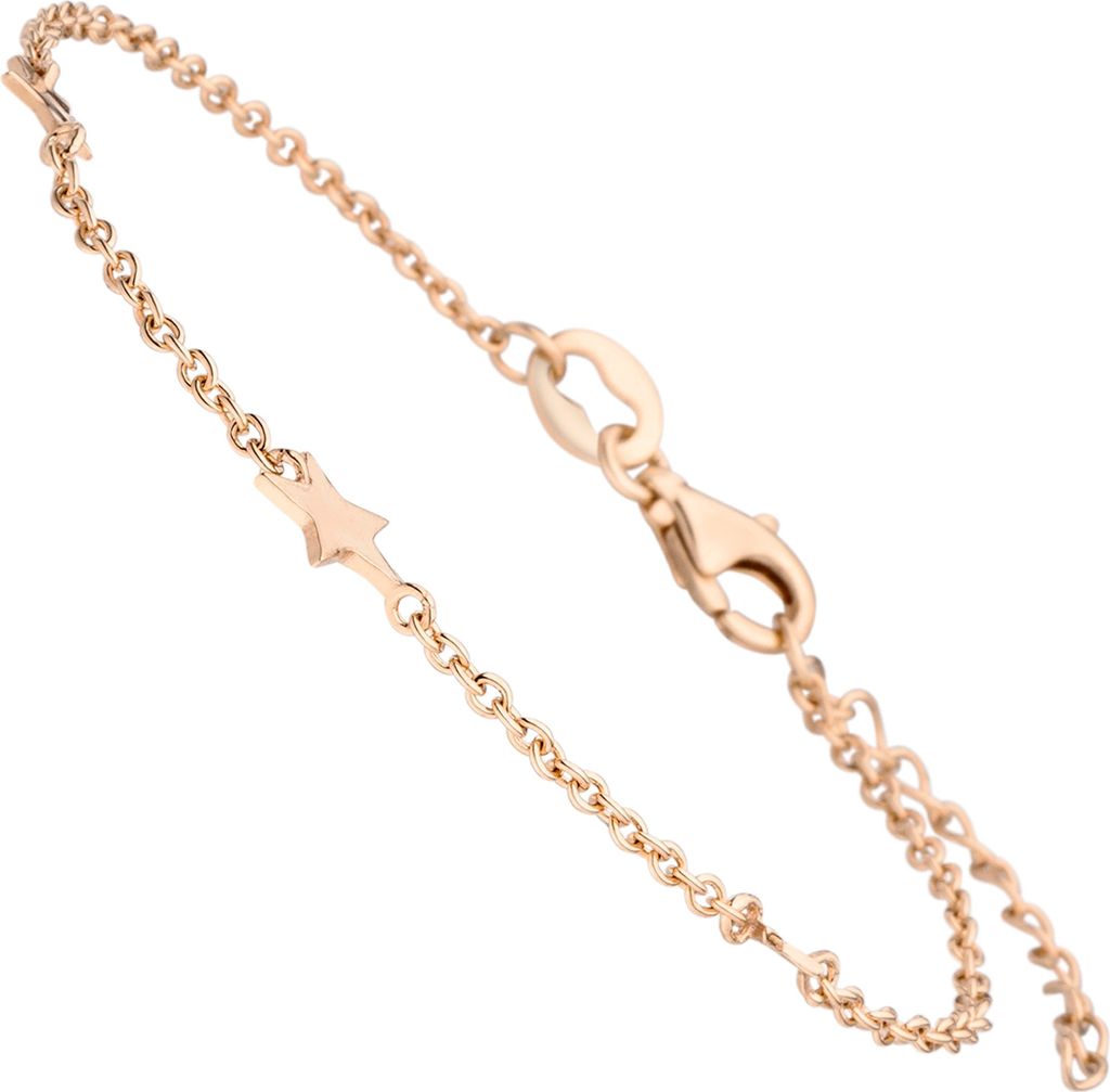 Armband Sterne 925 Sterling Silber rotgold vergoldet 19 cm