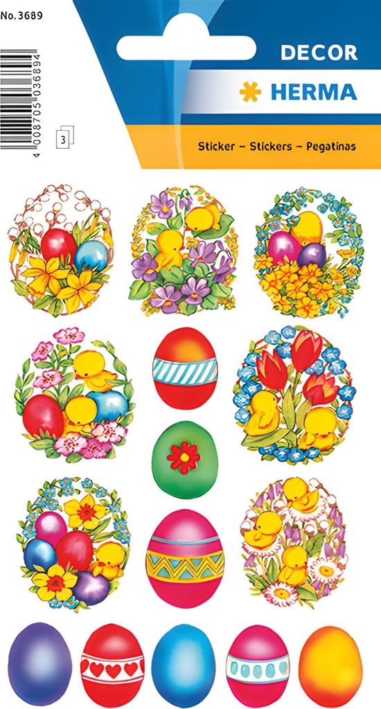 herma sticker adesivi decorazione fiori e pulcini 3 fogli Immagine del prodotto 