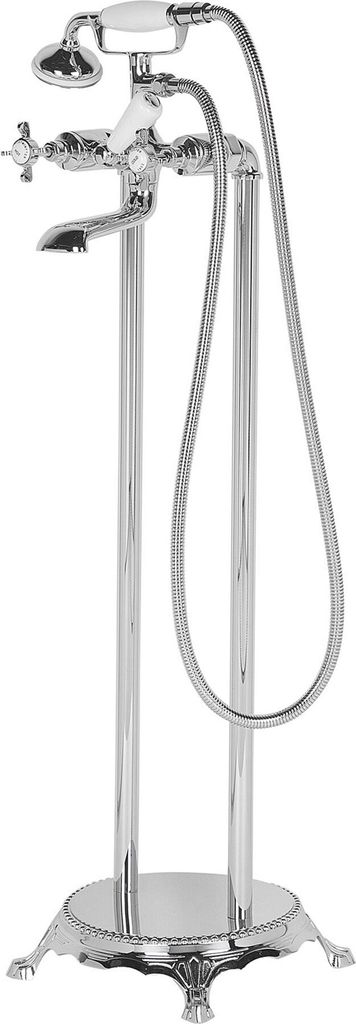 BELIANI Badewannenarmatur Freistehend Silber Chrom Messing Edelstahl Modern