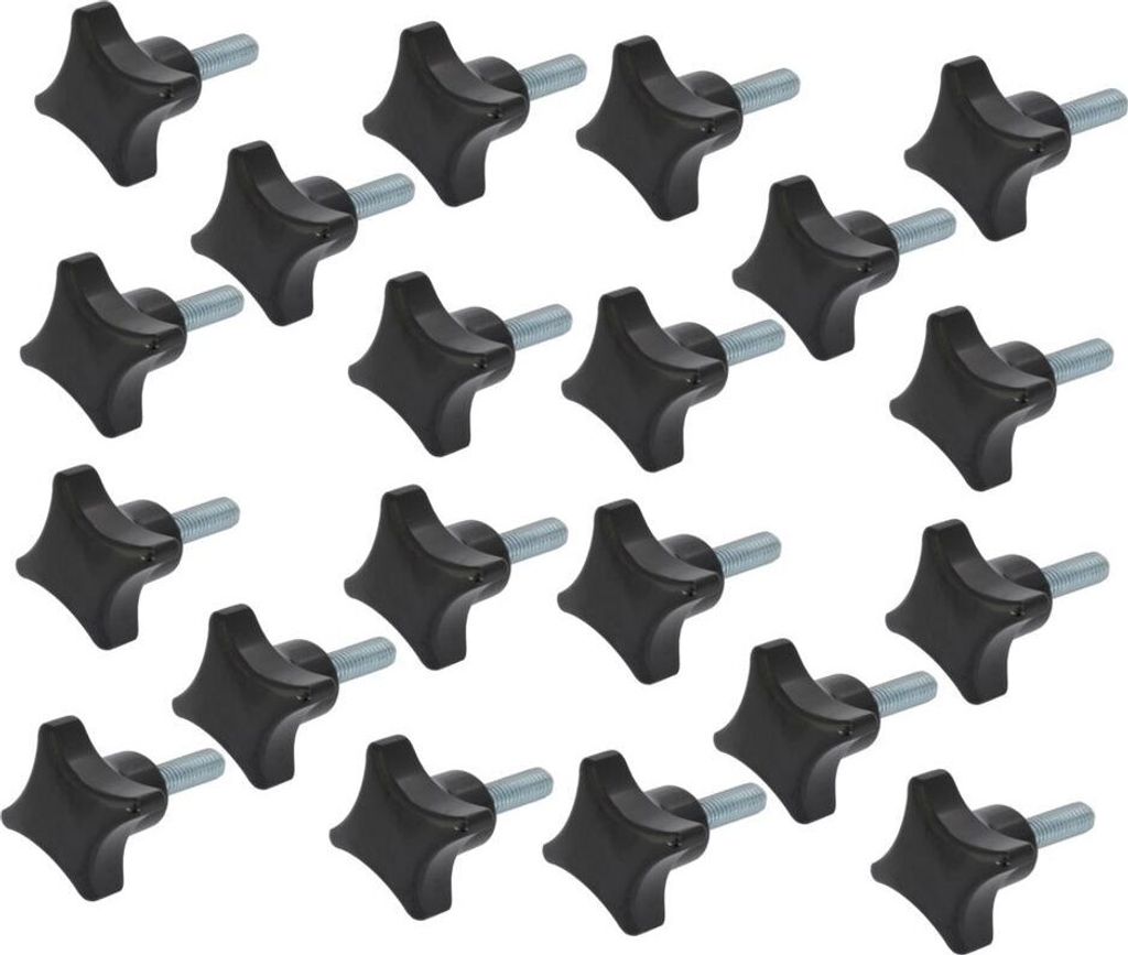 20 Stück Kreuzgriffschraube M10 x 30 mm - Griff Ø 50mm