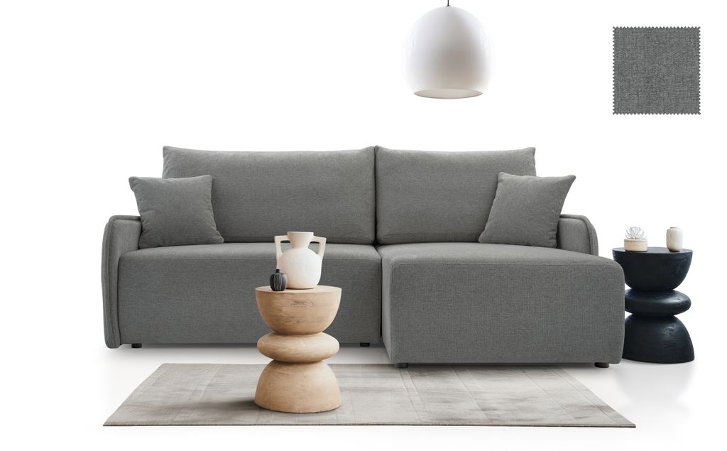 Moderne Eckcouch MIRABELLA mit Schlaffunktion & Bettkasten – Bequeme Schlafsofa Davis 88