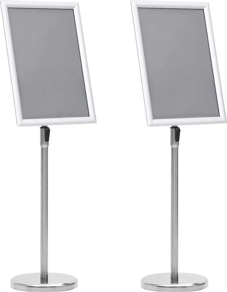 Offerta 2x Porta Poster Alluminio 45x33x88 cm Prezzo Outlet Argento