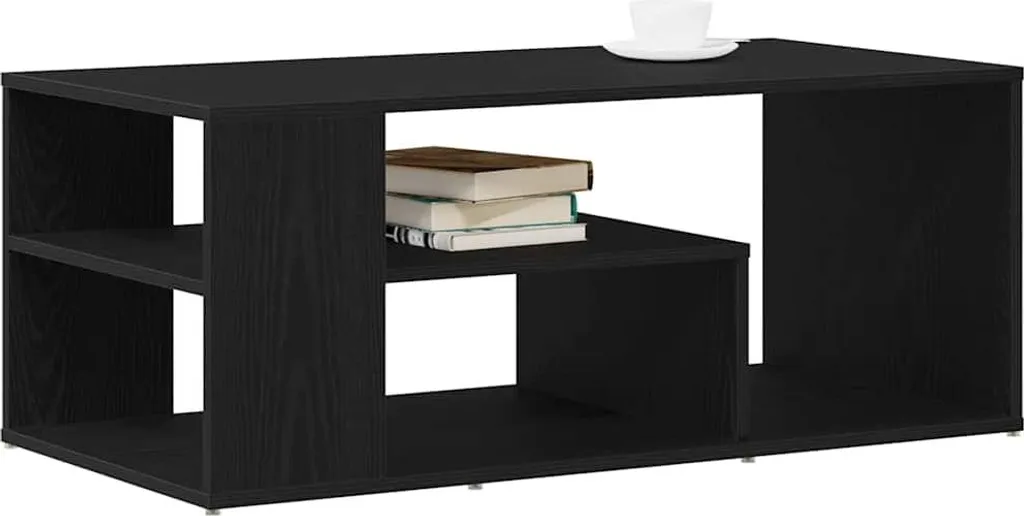 Table basse aspect chêne noir en bois composite résistant vidaXL - 3