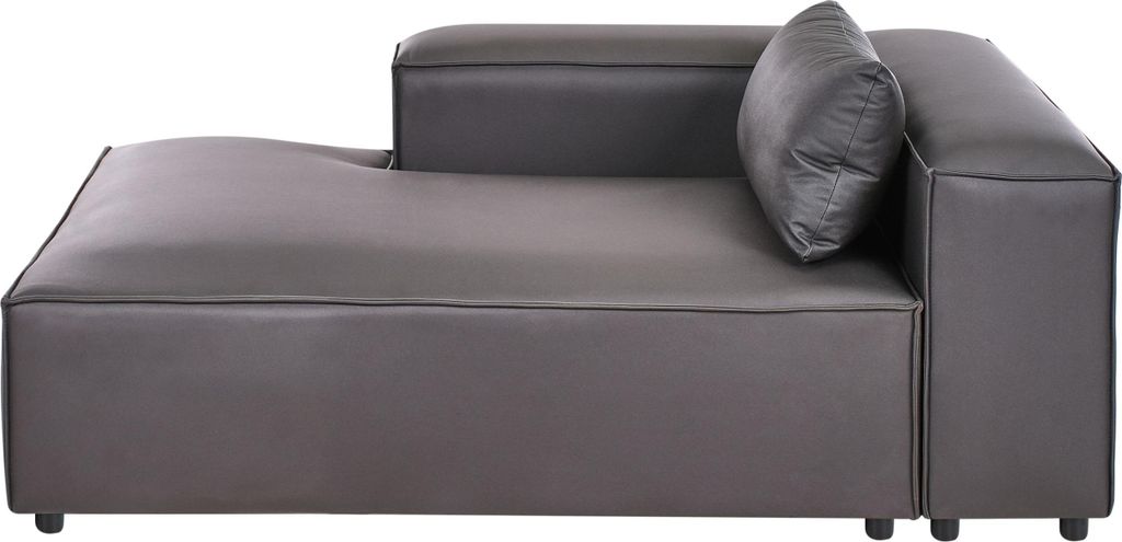BELIANI Chaiselongue Rechts Schwarz Kunstleder Niedrig Modular mit Kissen Rückenlehne und Armlehnen Modernes Design Récamiere Liegesofa Sofaliege