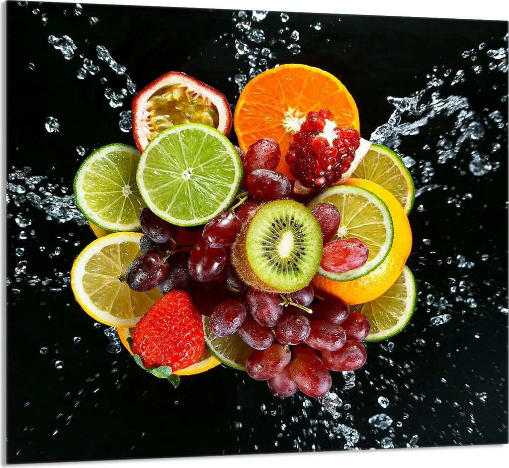 Paraschizzi Vetro Temperato 65x60 Obst - Protezione Cucina Design Frutta