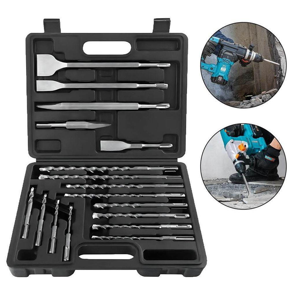Bohrer Bohrhammer Betonbohrer 17 tlg Set SDS Plus Hammerbohrer Steinbohrer