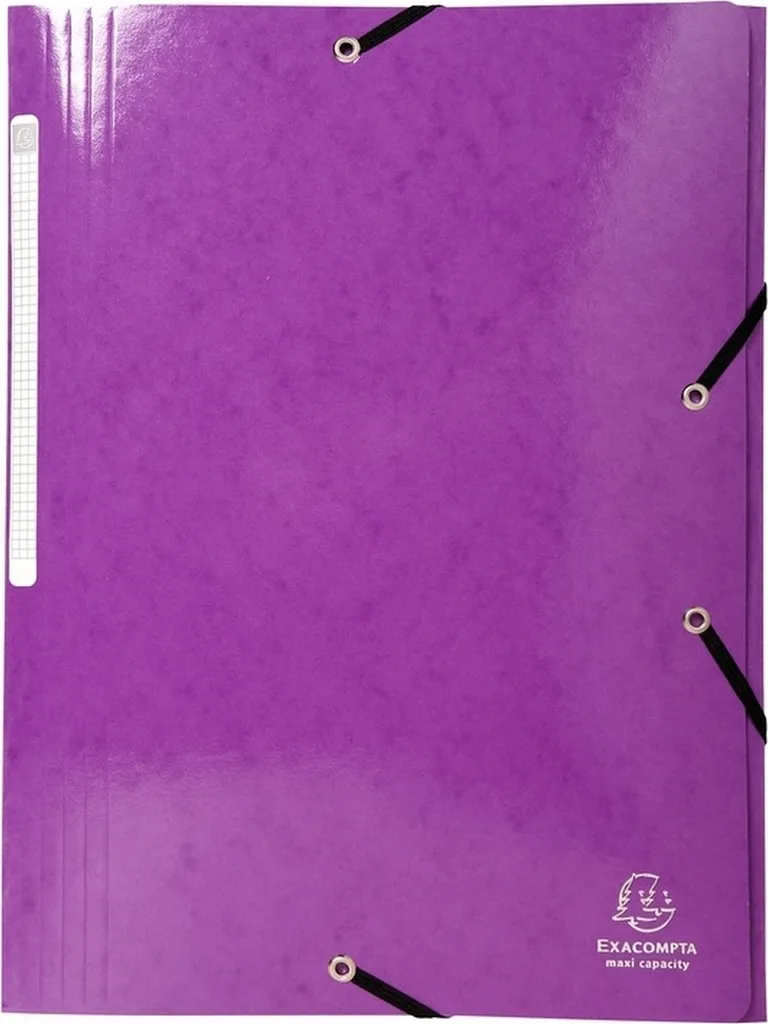 Exacompta 55826E Lot de 25 Chemises à Élastiques Maxi A4 Violet 425g
