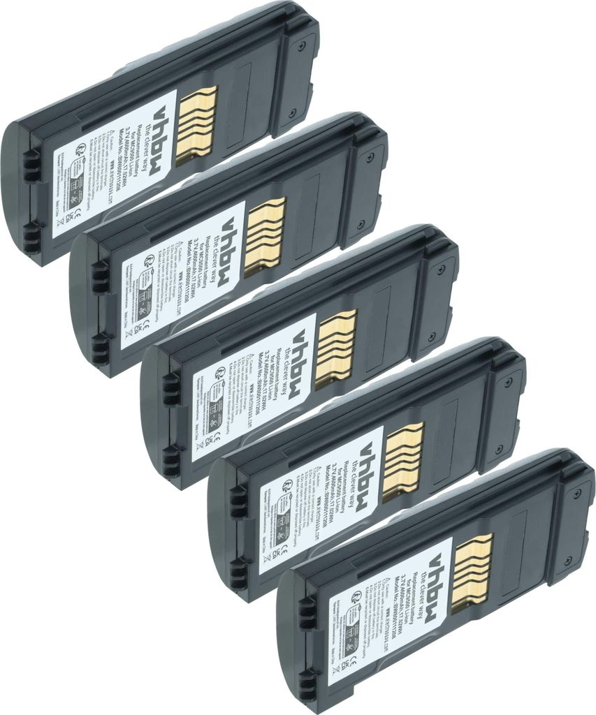 vhbw 5x Akku Ersatz für Symbol 82-111636-01, BTRY-MC95IABA0 für Barcodescanner POS (4600 mAh, 3,7 V, Li-Ion)
