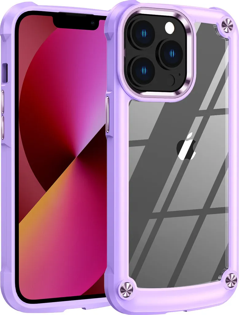 Custodia Chic iPhone 14 Pro Viola: Trasparente, Antiurto e Protettiva