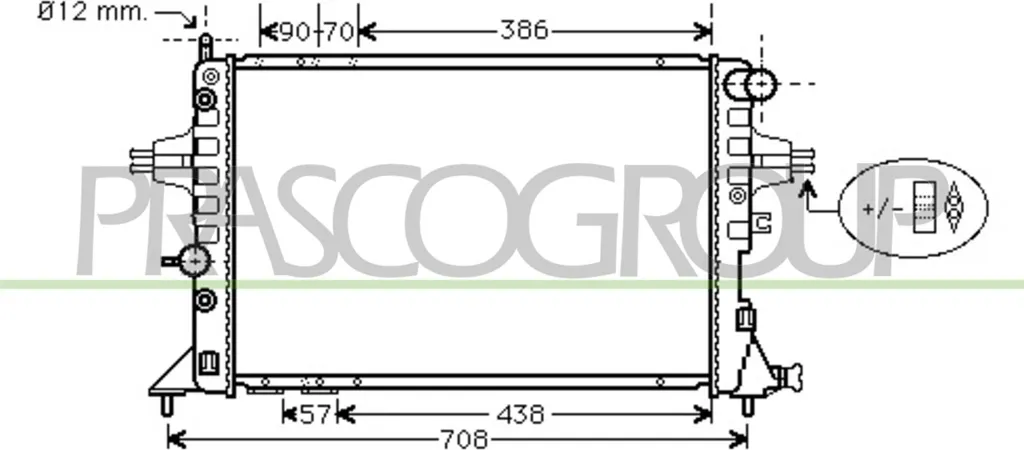 Radiateur PRASCO OP017R002 pour Astra G et Zafira A - OE 1300197 Neuf