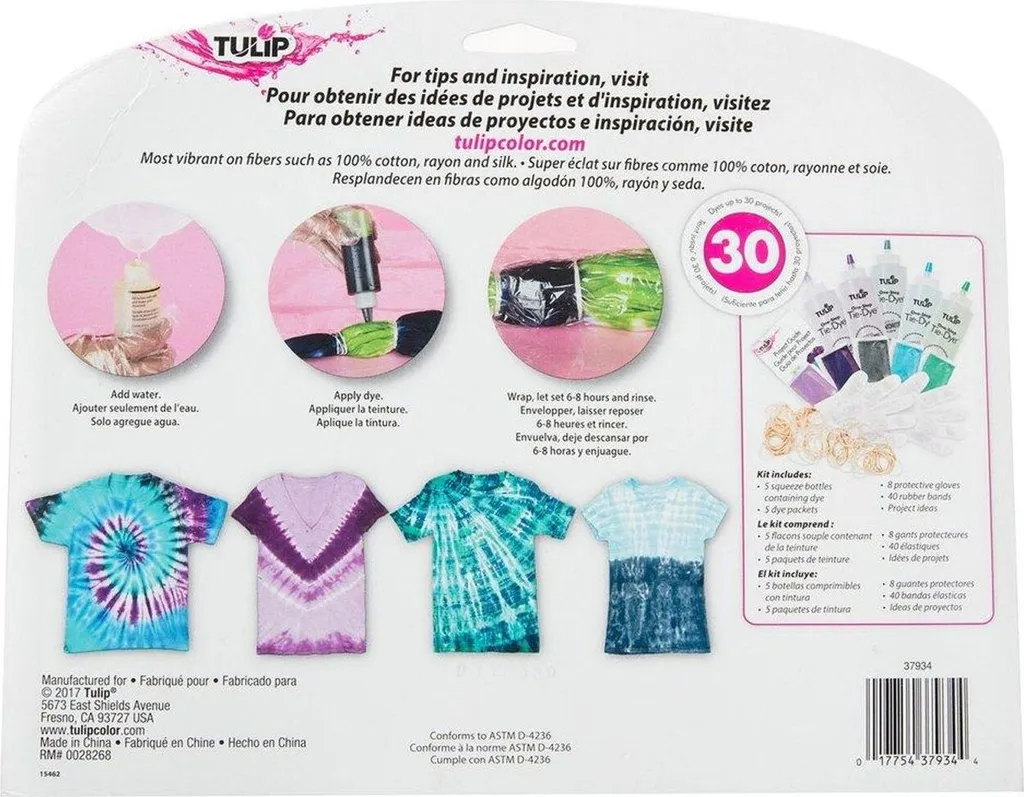 Kit de teinture textile Tie-Dye Mermaid complet pour loisirs créatifs
