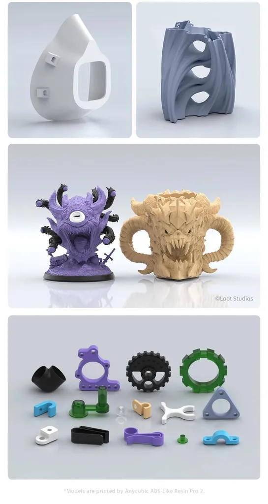 Résine 3D pour Pièces Techniques Pro 2 Verte - Type ABS Haute Solidité - 5