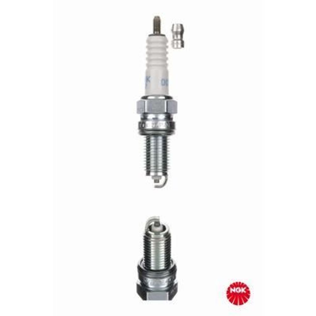 Two spark plugs are shown against a white background. One is fully assembled and the other is partially disassembled.