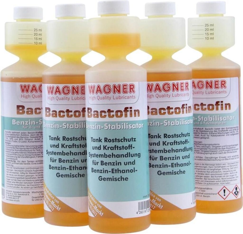 5x250ml Wagner Bactofin Benzinstabilisator Tankrostschutz Produktbild 