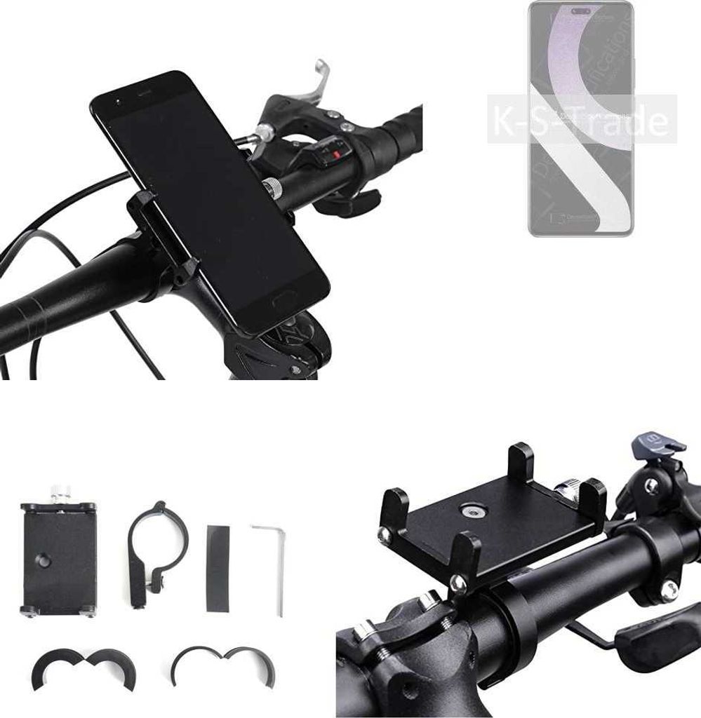 K-S-Trade Handyhalterung für das Fahrrad kompatibel mit Xiaomi Civi 2 Halter Lenkstange Fahrradhalterung Motorrad Bike Mount Befestigung Smartphone