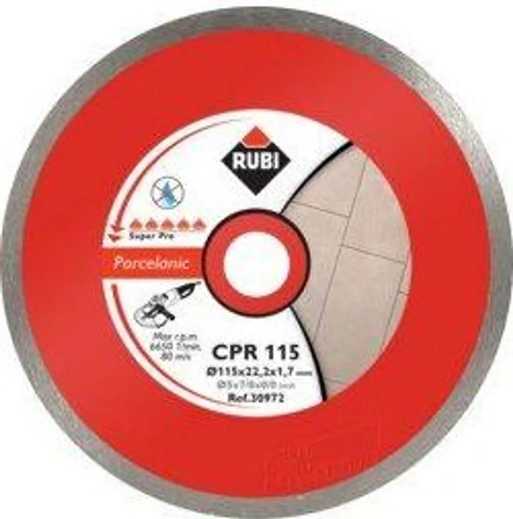 Disque Diamanté continu Rubi CPR 115mm - Découpe Grès Cérame et Carrelage