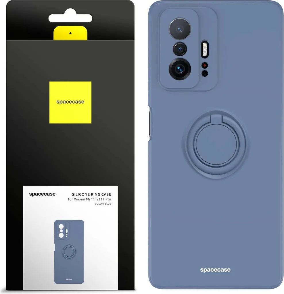 Custodia in silicone SPACECASE Custodia ad anello in silicone per Xiaomi Mi 11T/11T Pro Blu
