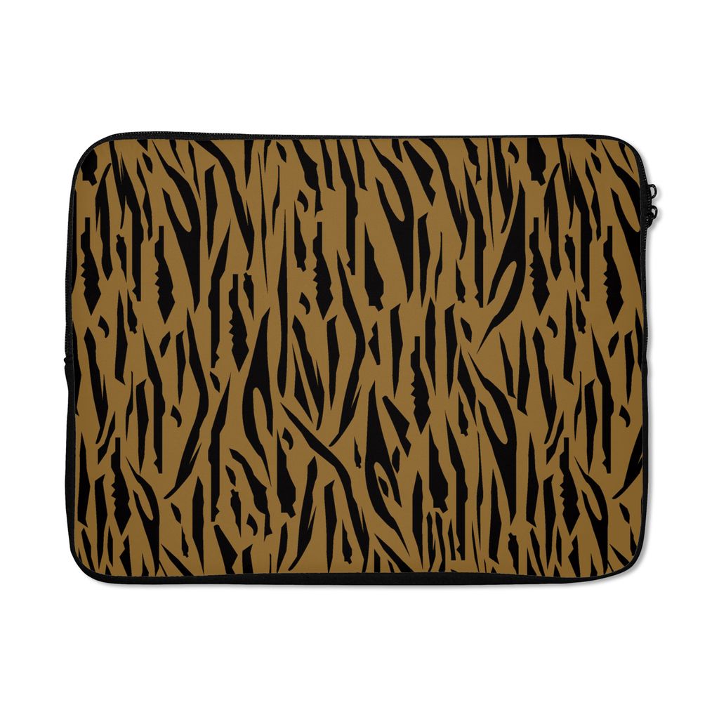 MuchoWow Laptop Hülle 15 Zoll Muster - Tigerdruck - Pelz Laptoptasche - Laptoptasche - Sleeve - Rundum-Schutz