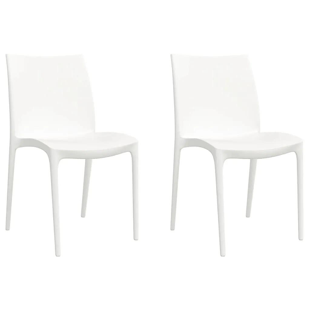 vidaXL Chaises de jardin 2 pcs Blanc 50x46x80 cm en Polypropylène durable