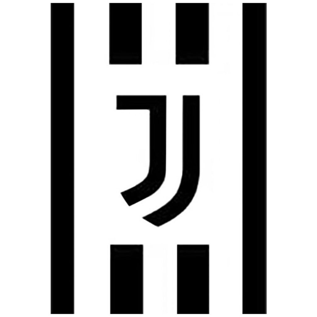 A black and white graphic representing the Juventus FC logo.