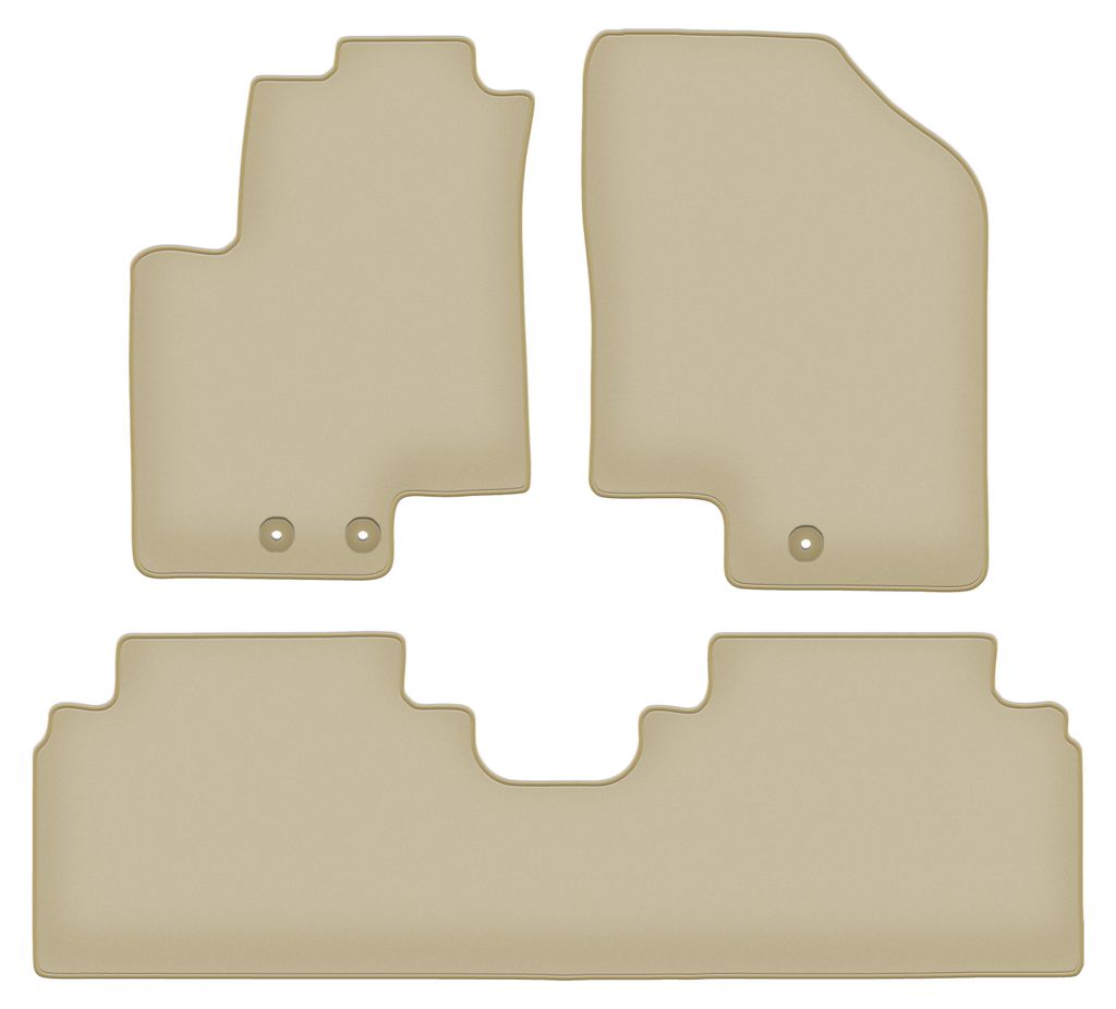 Velours-Fußmatten PREMIUM beige passend für Hyundai ix20 (2010-2018, Minivan) – mit Befestigungen – passgenau