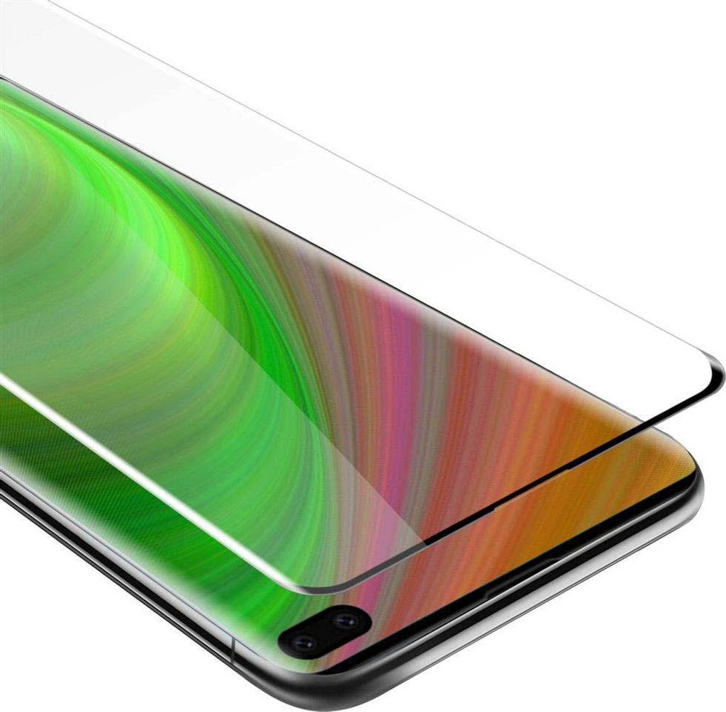 Cadorabo Panzerfolie für Samsung Galaxy S10 PLUS Schutzfolie in Schwarz Vollbild Folie Tempered Display Schutzglas