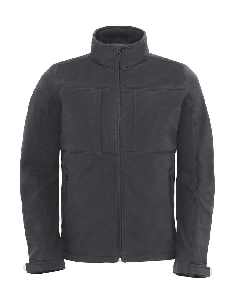 B & C Herren Softshell Jacke Winddicht Stehkragen Übergangsjacke Regen, Größe:M, Farbe:Dark Grau