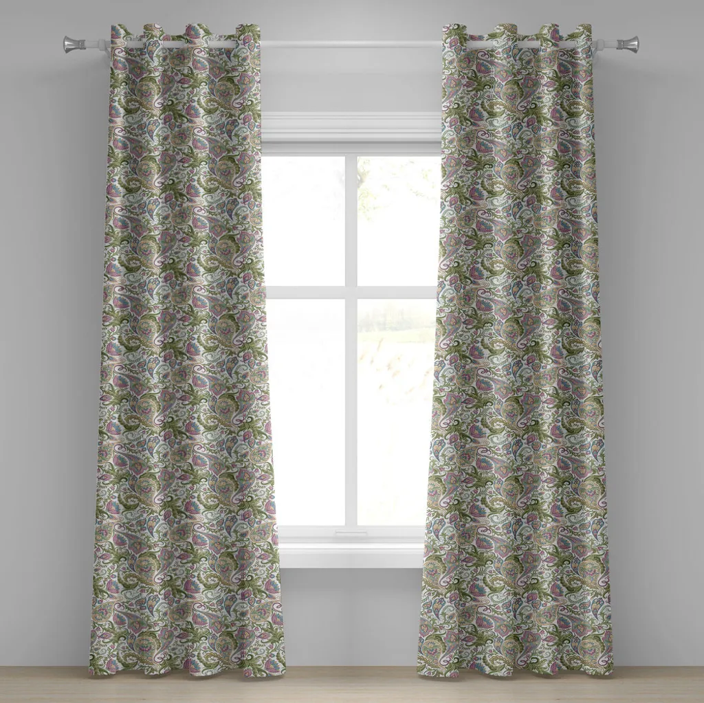 Rideaux de salon vintage Paisley 280x175 cm pour décoration d'intérieur