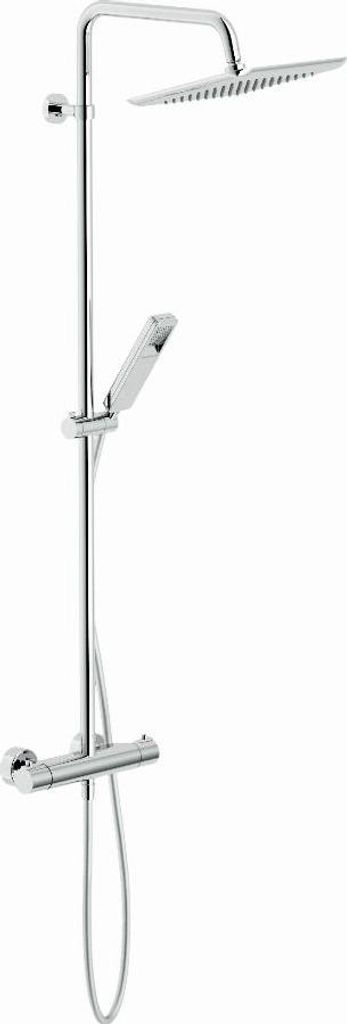 NOBILI thermostatische Duschsäule mit quadratischem Duschkopf und Handbrause - Chrom - VV103030/31CR