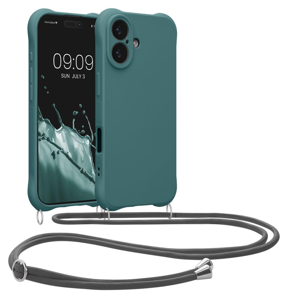 kwmobile Hülle mit Kordel für Apple iPhone 17 - TPU Silikon Produktbild 