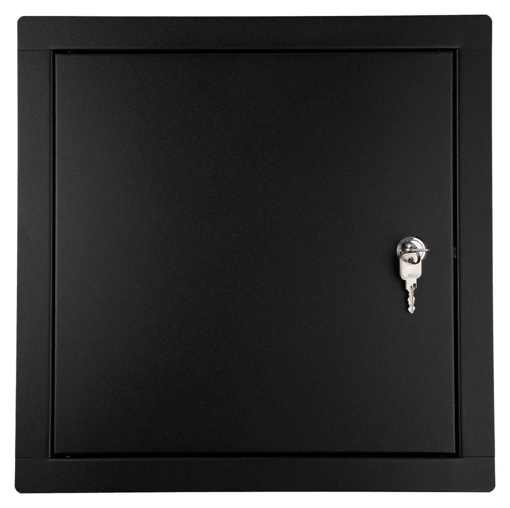 ADGO - Revisionsklappe 20x20 Revisionstür, Metall - Schwarz, mit Schloss