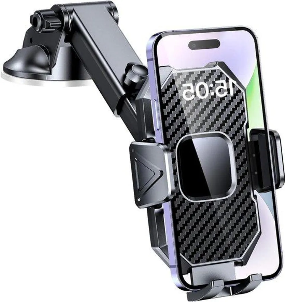 Support iPhone Voiture Rotation 360° - Support à Ventouse Pare-Brise Noir