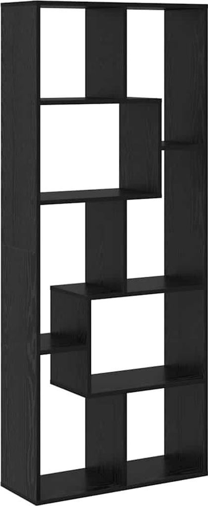 Bücherregal Schwarz Eichen-Optik 67 x 25 x 162 cm Holzwerkstoff