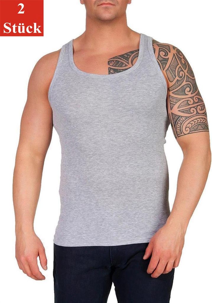 2 pezzi gilet da uomo biancheria intima da uomo in cotone; Immagine del prodotto 