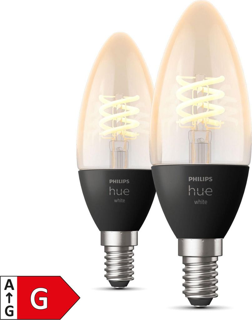 Philips Hue White Filament E14 LED Lampe (Kerze, 2x Produktbild 