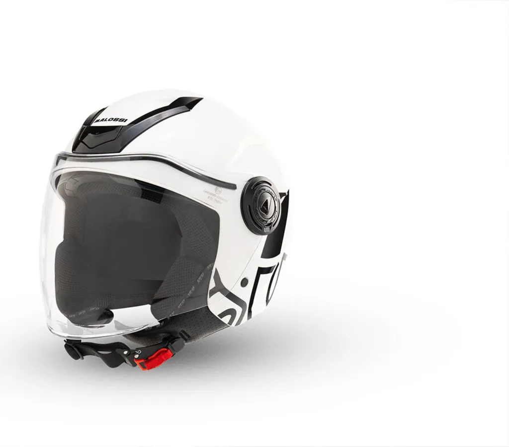 Casque Jet Malossi Blanc Taille L pour Trajets Quotidiens en Ville