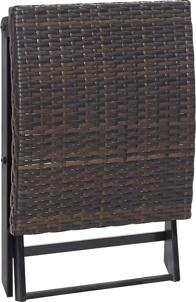 Tabouret pliant Poly Rattan marron résistant aux intempéries et pliable