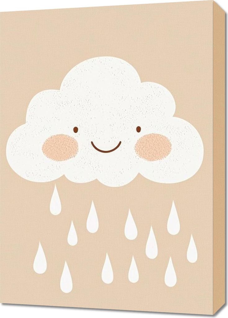 Bild 50x70cm Muster für Kinder, Mädchen und Jungen - Wolke