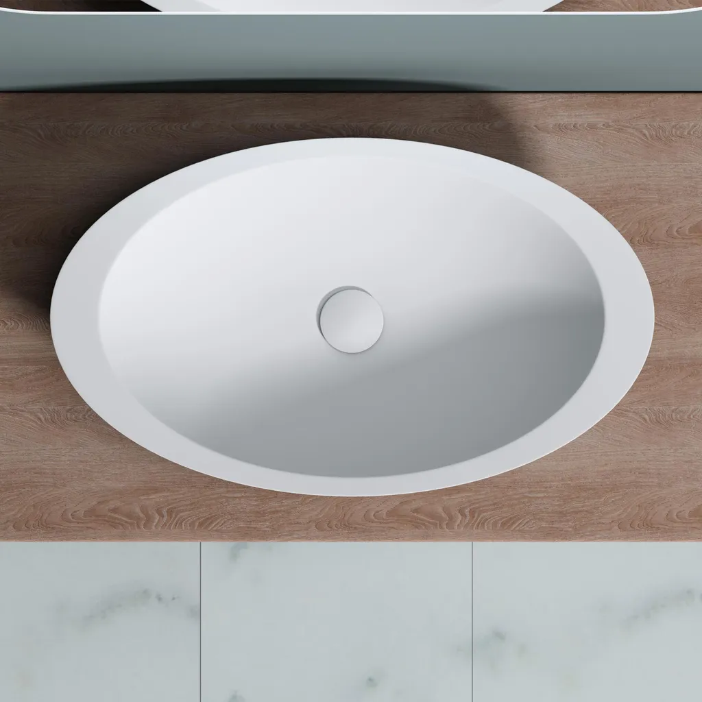 Lavabo vasque à poser 60cm blanc mat Colossum802 design rectangulaire