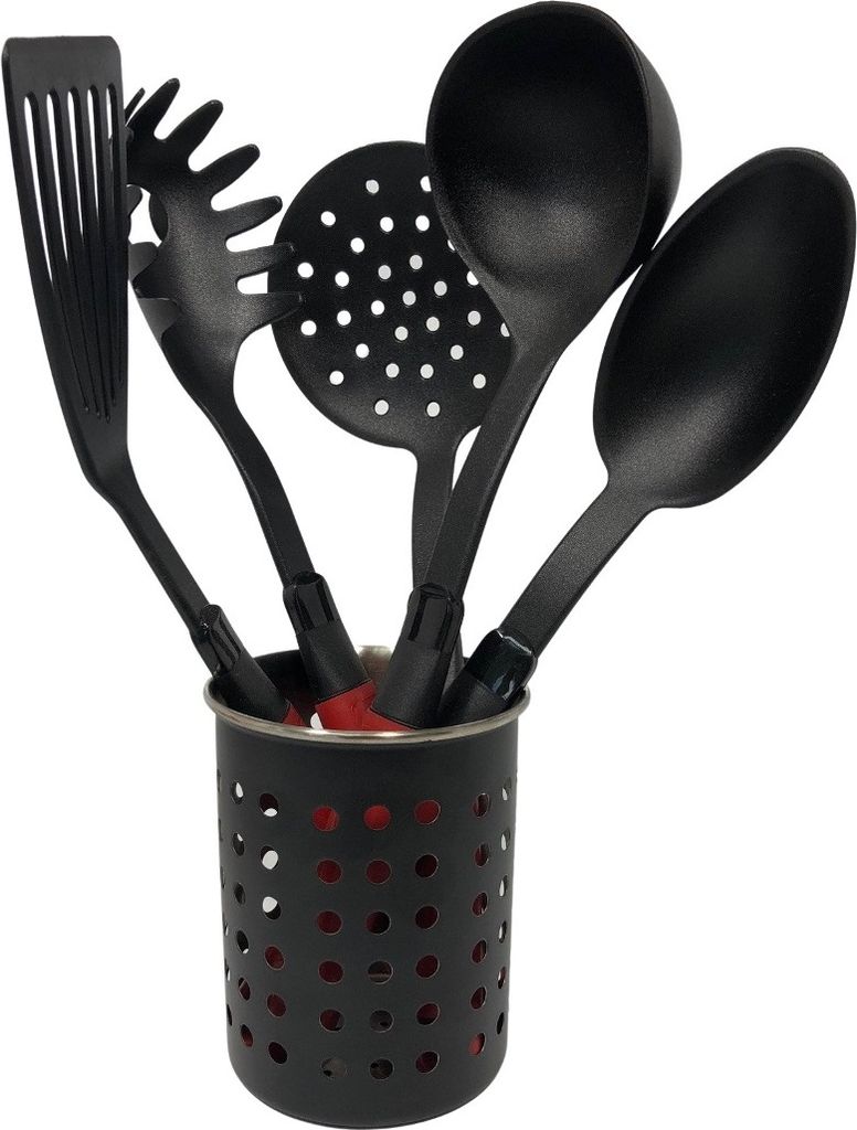 Küchenhelfer Set 6 teilig schwarz rot