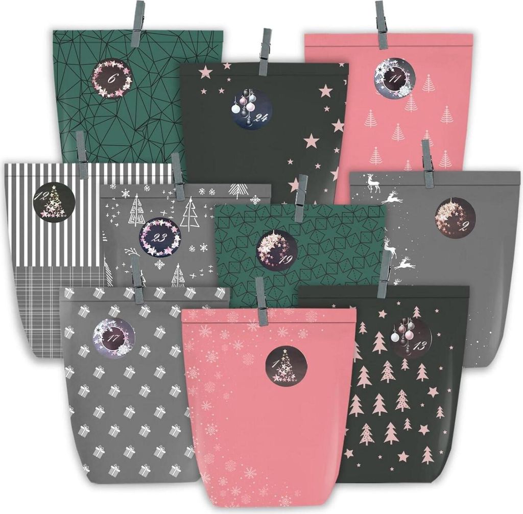 Adventskalender zum Selbstbefüllen mit Zahlensticker, 24 Produktbild 
