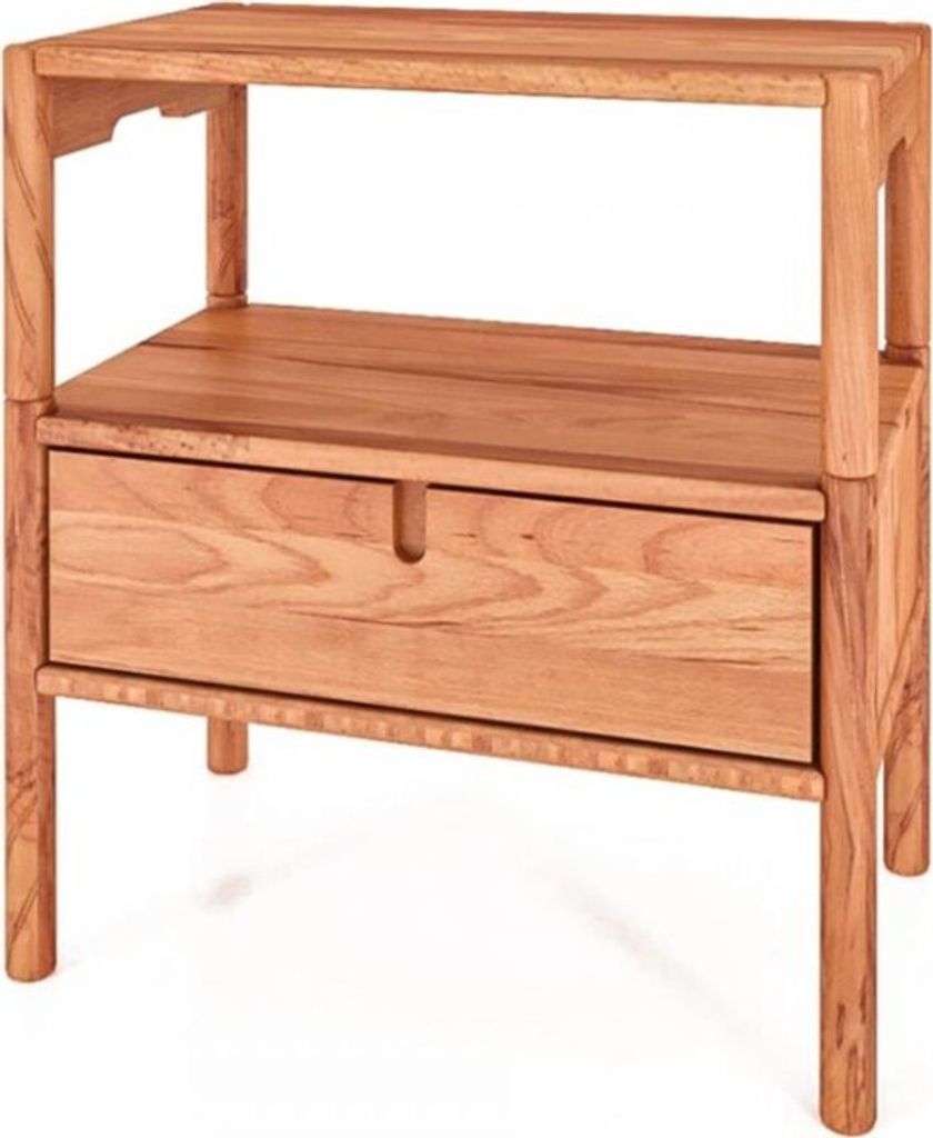 Nachttisch Zola 2 Kernbuche massiv 60x36x64 cm mit Schublade