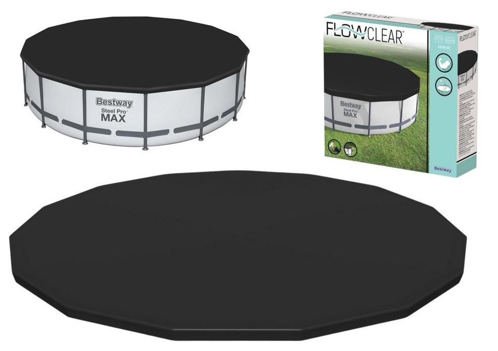 Bestway® PVC-Abdeckplane Ø 470 cm, schwarz, rund Produktbild 